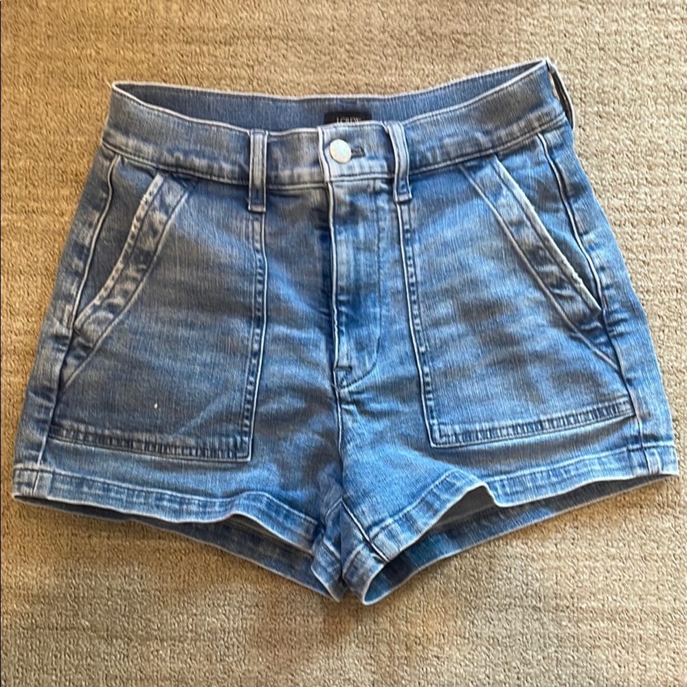 J. Crew Blue Jean Shorts High-Waisted Tailored Fit